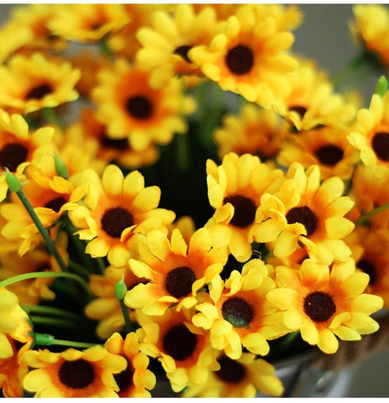 Artfen Artificial Sunflower 6 Bouquet Artificial Flowers Fake Sunflowers Floral Decor Bouquet Home Hotel Office Wedding Party Garden Craft Art Decor 13 inch No Vase - Image 2